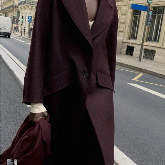 Zara Women's Deep Burgundy Trench Coat - Picture 3 of 12